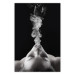 Wall Poster Smoke Cloud - black and white female face with smoke coming out of mouth 123615