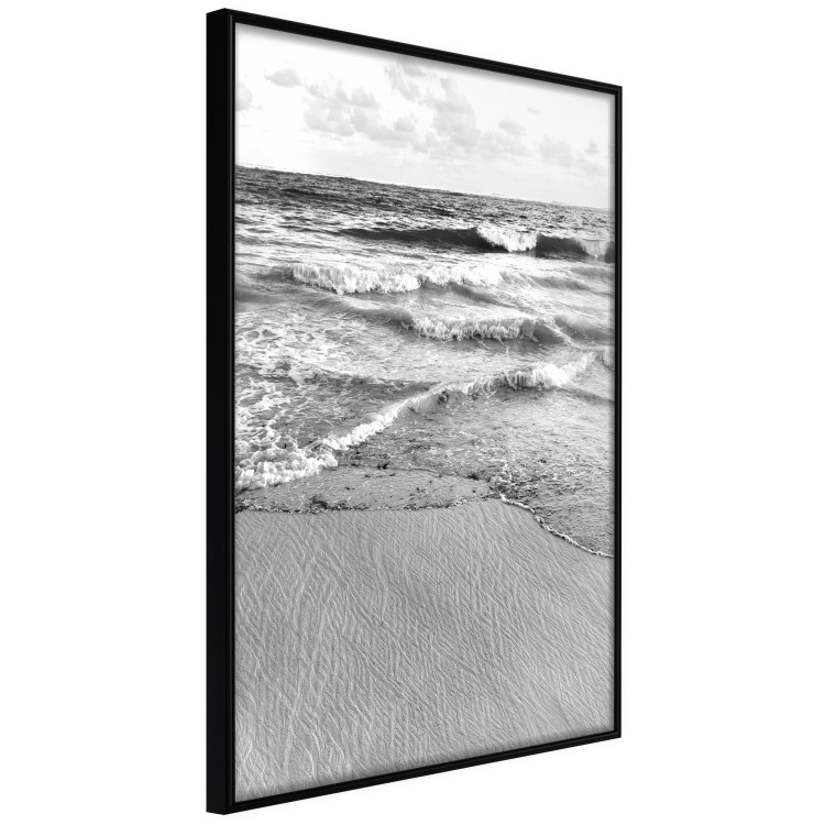 Poster Gentle Waves - seascape landscape of sea and beach in black and white motif 123815 additionalImage 12