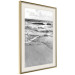 Poster Gentle Waves - seascape landscape of sea and beach in black and white motif 123815 additionalThumb 2