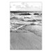Poster Gentle Waves - seascape landscape of sea and beach in black and white motif 123815