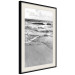 Poster Gentle Waves - seascape landscape of sea and beach in black and white motif 123815 additionalThumb 3