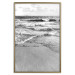 Poster Gentle Waves - seascape landscape of sea and beach in black and white motif 123815 additionalThumb 16