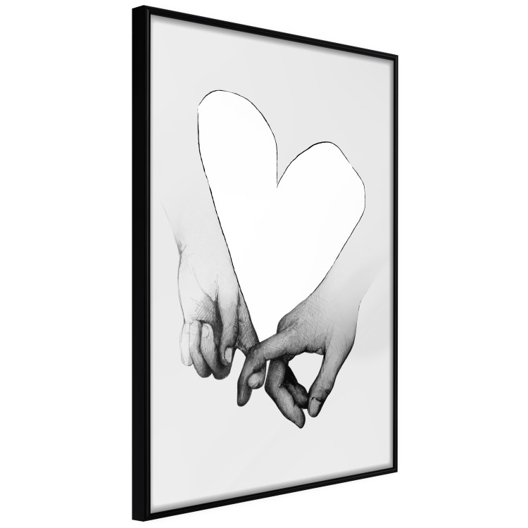 Wall Poster Our Space - black and white clasped hands forming a heart 125415 additionalImage 10
