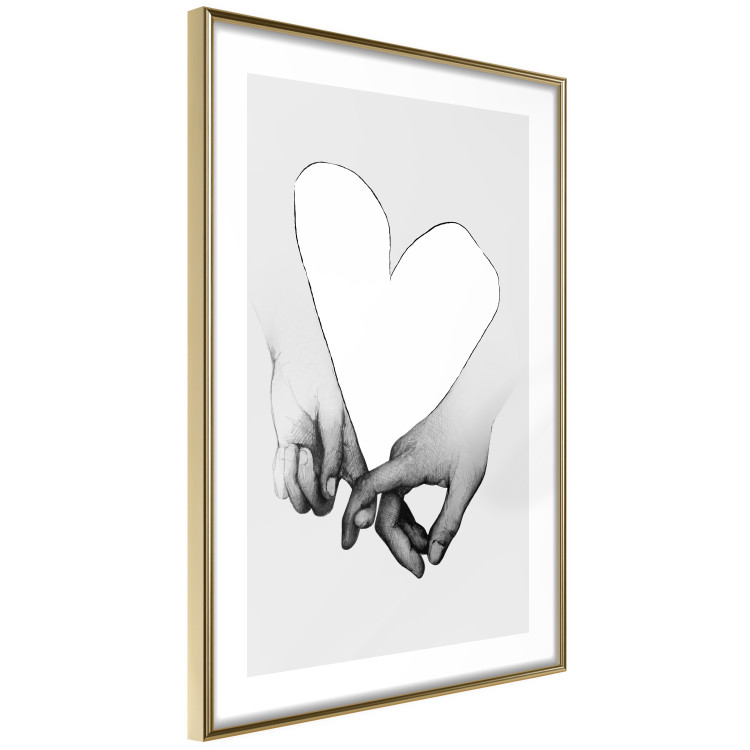 Wall Poster Our Space - black and white clasped hands forming a heart 125415 additionalImage 6