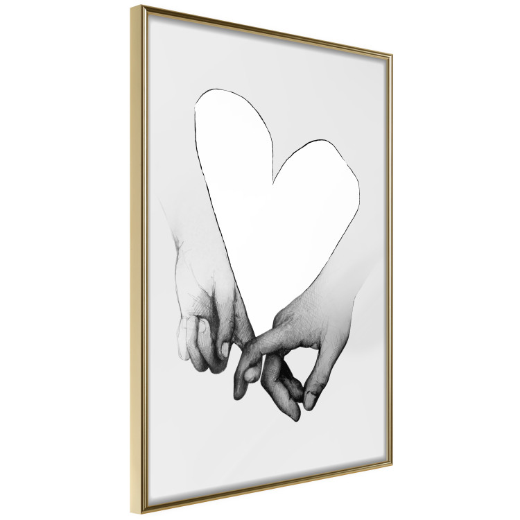 Wall Poster Our Space - black and white clasped hands forming a heart 125415 additionalImage 12