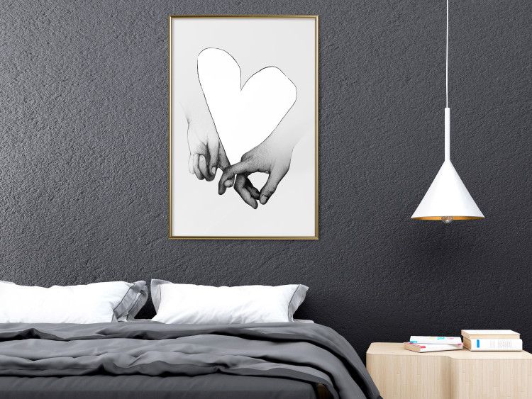Wall Poster Our Space - black and white clasped hands forming a heart 125415 additionalImage 5