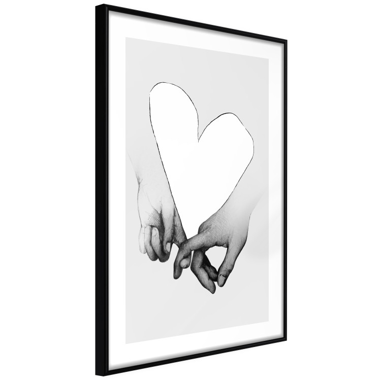 Wall Poster Our Space - black and white clasped hands forming a heart 125415 additionalImage 11