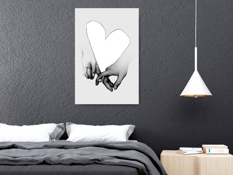 Wall Poster Our Space - black and white clasped hands forming a heart 125415 additionalImage 17