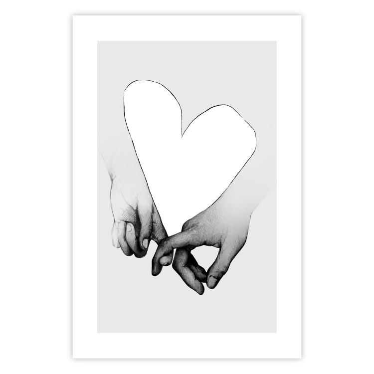 Wall Poster Our Space - black and white clasped hands forming a heart 125415 additionalImage 19