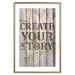 Poster Retro: Create Your Story - English text on a background of wooden planks 125715 additionalThumb 14