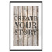 Poster Retro: Create Your Story - English text on a background of wooden planks 125715 additionalThumb 27