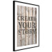 Poster Retro: Create Your Story - English text on a background of wooden planks 125715 additionalThumb 11