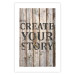 Poster Retro: Create Your Story - English text on a background of wooden planks 125715 additionalThumb 17