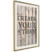 Poster Retro: Create Your Story - English text on a background of wooden planks 125715 additionalThumb 2