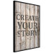 Poster Retro: Create Your Story - English text on a background of wooden planks 125715 additionalThumb 10