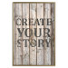 Poster Retro: Create Your Story - English text on a background of wooden planks 125715 additionalThumb 26