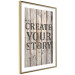 Poster Retro: Create Your Story - English text on a background of wooden planks 125715 additionalThumb 6