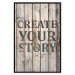 Poster Retro: Create Your Story - English text on a background of wooden planks 125715 additionalThumb 25