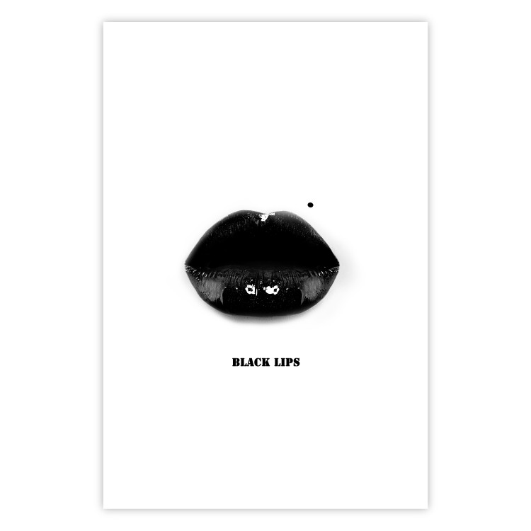 Poster Dark Lips - black lips and English text on a white background 125915 additionalImage 25