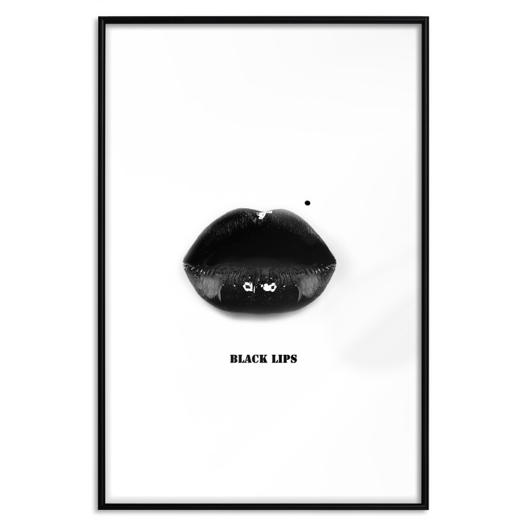 Poster Dark Lips - black lips and English text on a white background 125915 additionalImage 17