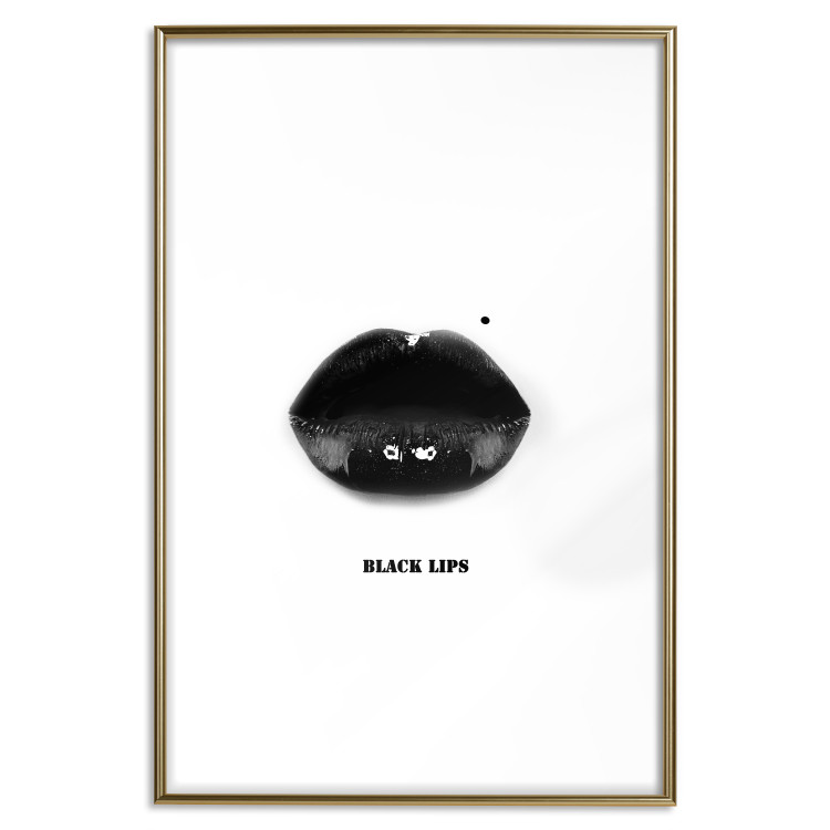 Poster Dark Lips - black lips and English text on a white background 125915 additionalImage 16