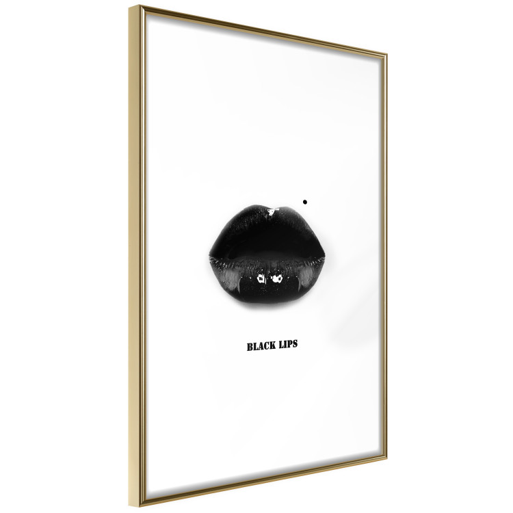 Poster Dark Lips - black lips and English text on a white background 125915 additionalImage 6