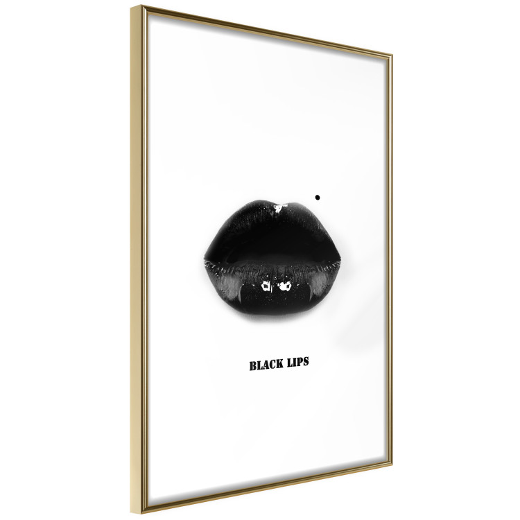 Poster Dark Lips - black lips and English text on a white background 125915 additionalImage 14