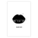 Poster Dark Lips - black lips and English text on a white background 125915