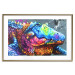 Poster Colorful Alligator - colorful abstract animal on a blue background 127415 additionalThumb 14