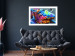Poster Colorful Alligator - colorful abstract animal on a blue background 127415 additionalThumb 3
