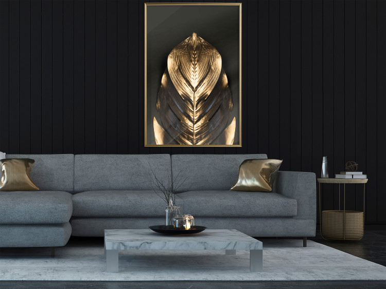 Wall Poster Pharaoh's Gold - golden abstract figure on solid black background 128015 additionalImage 8