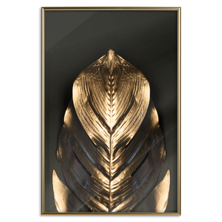 Wall Poster Pharaoh's Gold - golden abstract figure on solid black background 128015 additionalImage 17