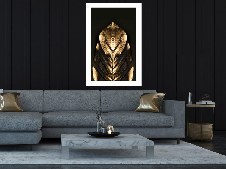 Wall Poster Pharaoh's Gold - golden abstract figure on solid black background 128015 additionalImage 6