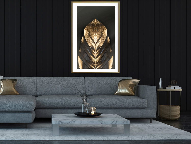 Wall Poster Pharaoh's Gold - golden abstract figure on solid black background 128015 additionalImage 13