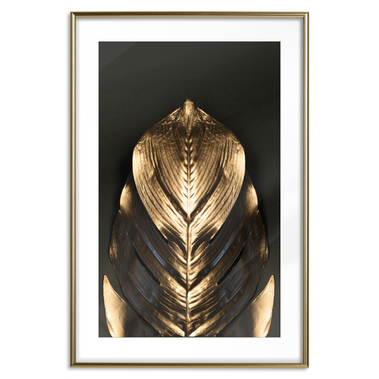 Wall Poster Pharaoh's Gold - golden abstract figure on solid black background 128015 additionalImage 14