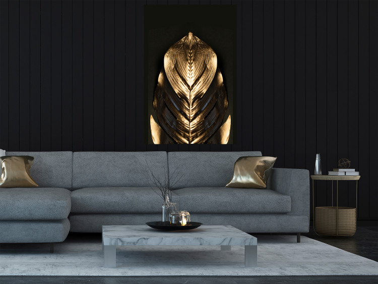 Wall Poster Pharaoh's Gold - golden abstract figure on solid black background 128015 additionalImage 5
