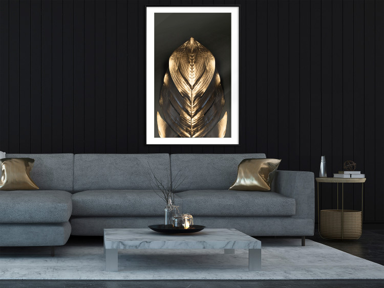 Wall Poster Pharaoh's Gold - golden abstract figure on solid black background 128015 additionalImage 18
