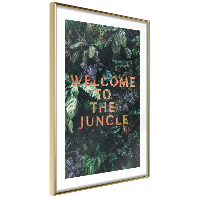 Poster Welcome to the Jungle - red English inscription on a jungle background 128815 additionalImage 9