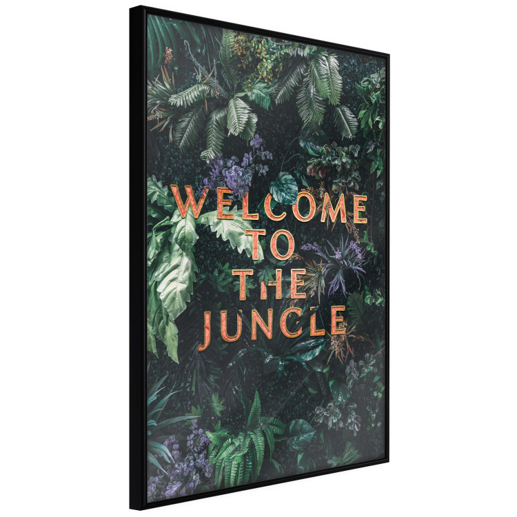 Poster Welcome to the Jungle - red English inscription on a jungle background 128815 additionalImage 11