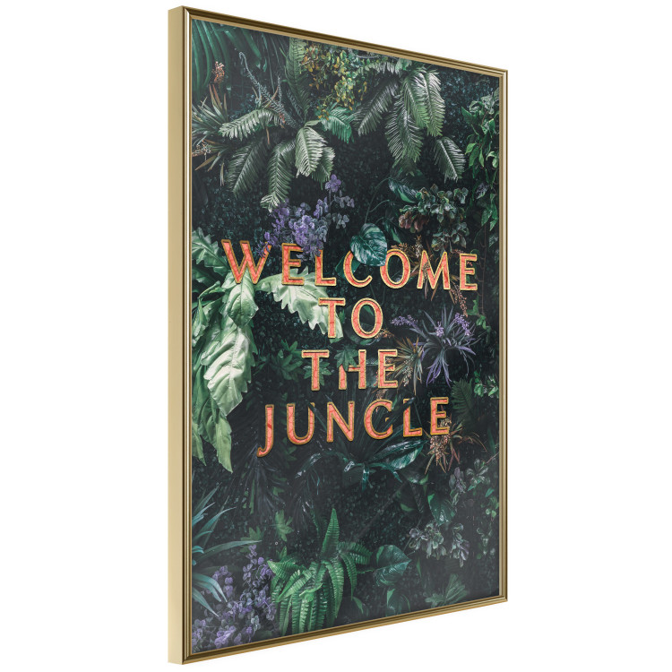 Poster Welcome to the Jungle - red English inscription on a jungle background 128815 additionalImage 12