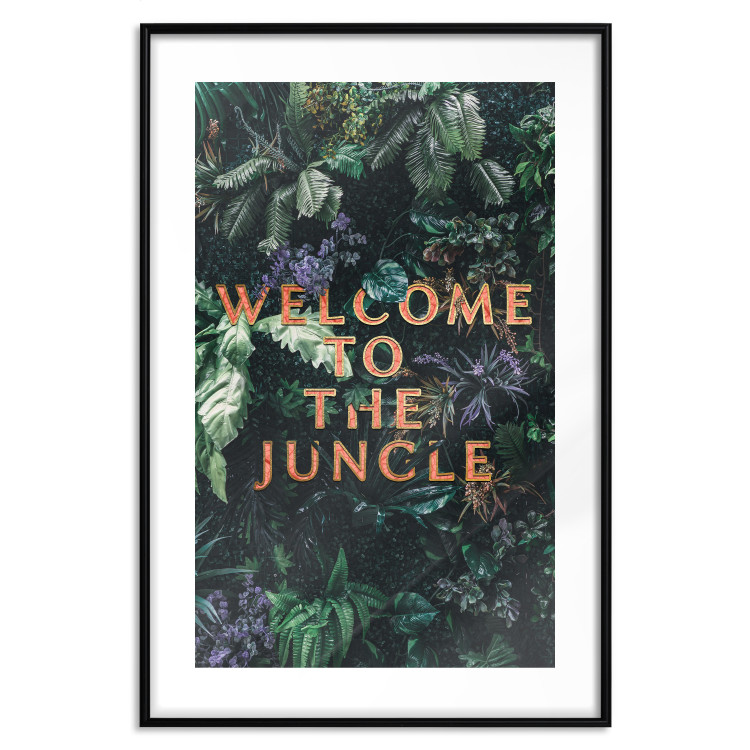 Poster Welcome to the Jungle - red English inscription on a jungle background 128815 additionalImage 27