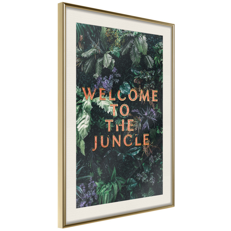 Poster Welcome to the Jungle - red English inscription on a jungle background 128815 additionalImage 3