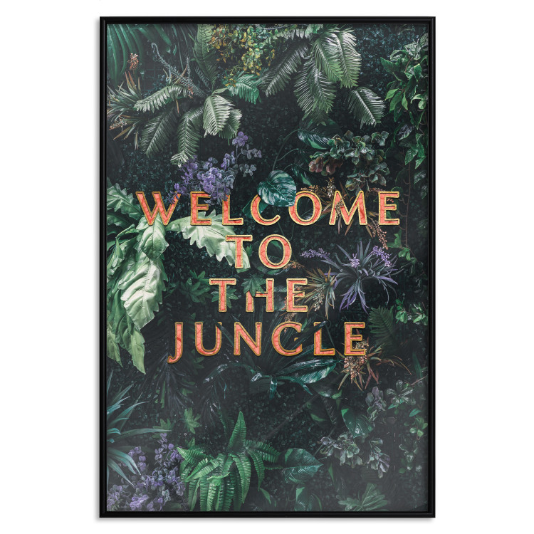 Poster Welcome to the Jungle - red English inscription on a jungle background 128815 additionalImage 18