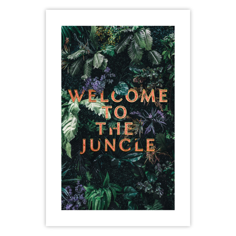Poster Welcome to the Jungle - red English inscription on a jungle background 128815 additionalImage 18