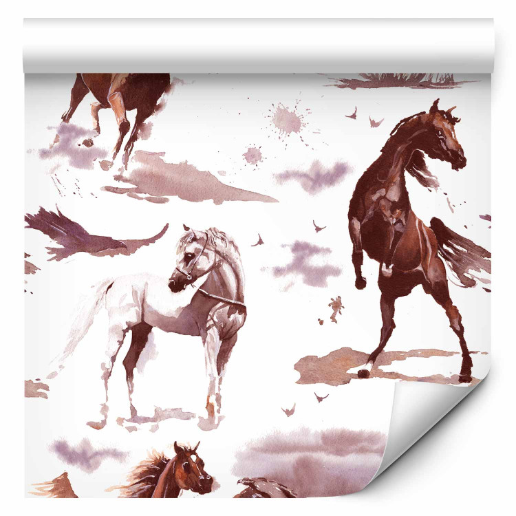 Modern Wallpaper Watercolor Horses 129015 additionalImage 1