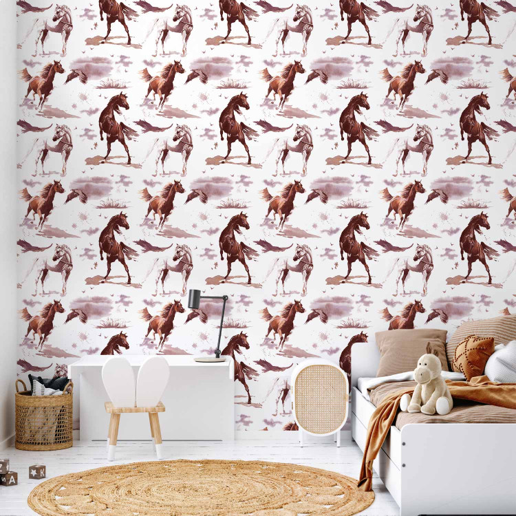 Modern Wallpaper Watercolor Horses 129015 additionalImage 8