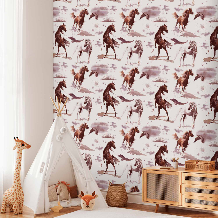 Modern Wallpaper Watercolor Horses 129015 additionalImage 10