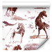 Modern Wallpaper Watercolor Horses 129015 additionalThumb 1