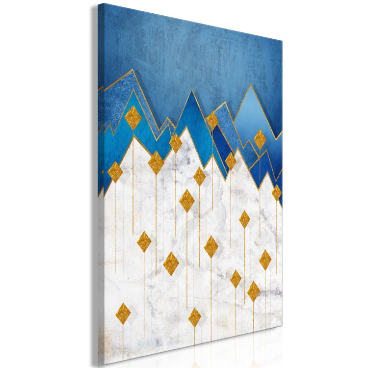 Canvas Art Print Snowy Realm (1-part) vertical - abstract geometric mountains 129415 additionalImage 2