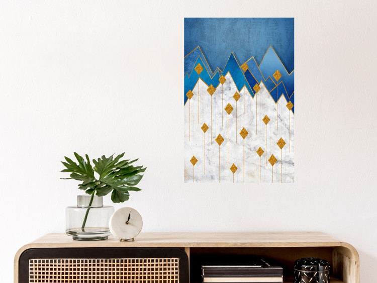 Canvas Art Print Snowy Realm (1-part) vertical - abstract geometric mountains 129415 additionalImage 3